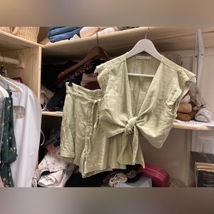 Abercrombie and Fitch two piece linen like set